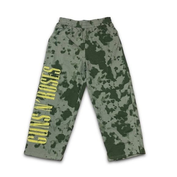 NWT Guns N Roses Sweatpants Green Tie Dye Print New Elastic Waist Rock Band Y2K - Picture 11 of 17